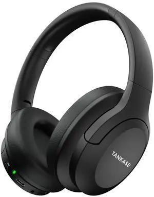 TANKASE Active Noise Cancelling Headphones, Wireless Over Ear Bluetooth Headphones,100H Play Time Bluetooth Headphone with Microphone,Lightweight and Foldable Comfortable Deep Bass for Work/Gym Black