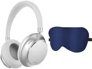 T-fun NC35 Hybrid Active Noise Cancelling Headphones with Silk Sleep Mask, 360deg Spatial Audio with Head Tracking, Over Ear Headphones Wireless Bluetooth 5.3, 55H Playtime, Hi-Res Audio, APP Control