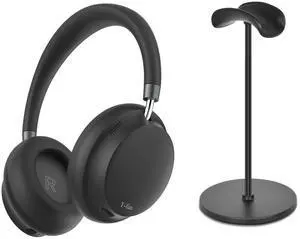 T-fun NC45 Active Noise Cancelling Headphones, with Headphone Stand, Wireless Over Ear Bluetooth Headphones with Microphone, 55H Playtime, Hi-Res Audio, Deep Bass, Low Latency, Bluetooth 5.3