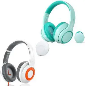 TONOSHARK (Kids Bluetooth Noise Cancelling Headphones & (Kids Headphones Wired) Bundles-Comfortable Fit, Stereo Sound, Foldable, Adjustable Headband,for iPad Tablet Home School Travel