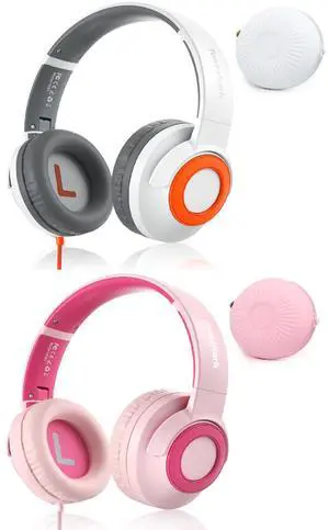 TONOSHARK Kids Wired Headphones with Microphone, Volume Limited to 85/94dB Earphone for Boys & Girls, Foldable 3.5mm Jack Headset for School & Travel, Includes Portable Case