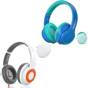 TONOSHARK (Kids Bluetooth Noise Cancelling Headphones & (Kids Headphones Wired) Bundles-Comfortable Fit, Stereo Sound, Foldable, Adjustable Headband,for iPad Tablet Home School Travel