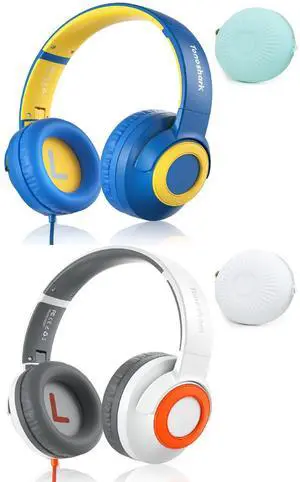 TONOSHARK Safe Headphones for Kids with Microphone, Volume Limited to 85/94dB Earphone for Boys & Girls, Foldable 3.5mm Jack Headset for School & Travel, Includes Portable Case