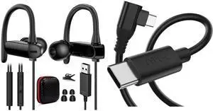 USB Headphone Over-Ear Hook 2.5M 8.2FT Computer PC Headset Mute Mic USB A Earphone in-Ear Noise Cancel Wired Earbuds USB C Cable 240W 10ft Fast Charging for VR Headset Laptop 140W USB C to C Cable