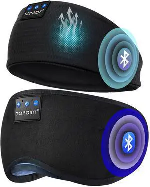 TOPOINT Sleep Headphones Headband Bluetooth and Sleep Mask with Headphones Bluetooth