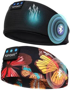 TOPOINT Sleep Headphones Headband Bluetooth 5.4, Sports Headband Earphones Sleeping Bluetooth Wireless with USB C for Women Men Sports Gifts Workout Jogging Yoga Insomnia Air Travel Meditation