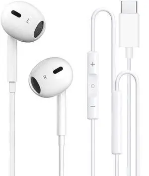 USB C Headphones Wired for iPhone 16, Type C Earphones with Microphone & Remote Noise Cancelling Earbuds for iPhone 16/15 Pro Max, iPad, Galaxy S23/S22/S21/S20/Ultra Note 10/20, Pixel 7/6/5/4