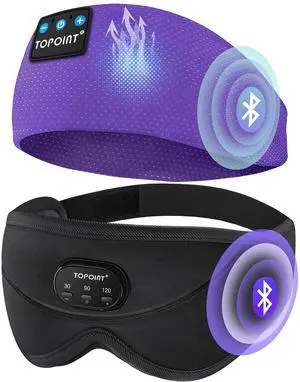TOPOINT Bluetooth Headband and Bluetooth 3D Sleep Mask