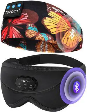 TOPOINT Bluetooth Headband and Bluetooth 3D Sleep Mask