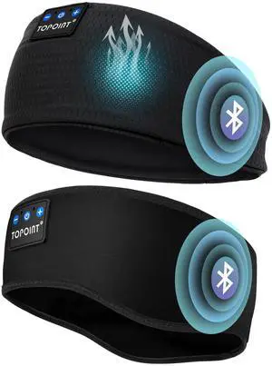 Sleep Headphones Headband Bluetooth 5.4, TOPOINT Sports Headband Earphones Sleeping Bluetooth Wireless with USB C for Women Men Sports Gifts Workout Jogging Yoga Insomnia Air Travel Meditation
