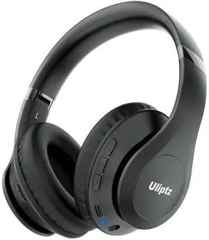 Uliptz Wireless Bluetooth Headphones, 65H Playtime, 6 EQ Sound Modes, HiFi Stereo Over Ear Headphones with Microphone, Foldable Lightweight Bluetooth 5.3 Headphone for Travel/Office/Cellphone/PC