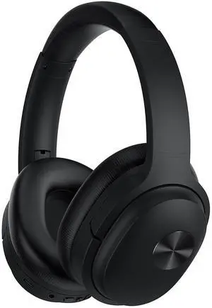 Vibeadio SE7 Active Noise Cancelling Headphones Bluetooth Wireless Over Ear, Deep Bass, Comfortable Protein Earpads, 30 Hours Playtime for Travel/Work, Black