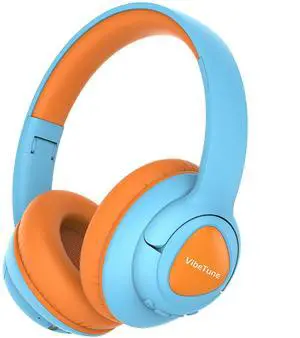 VibeTune Kids Bluetooth Headphones, 60H Playtime, Volume Limited 85/94dB, Bluetooth 5.4, Type-C Fast Charging, Foldable Wireless Headphones for Kids, Toddler Headsets with HD Mic-Blue
