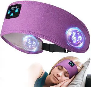 Voerou Sleep Headphones Wireless Bluetooth - Adjustable Headband Earbuds Washable Sleeping Headphones, Technology Gadgets for Side Sleepers, Workout, Jogging, Yoga, Travel, Meditation
