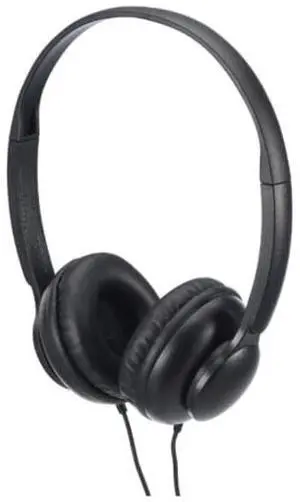 Akvil 2115A Black Over Ear Headphones with 3.5 mm Jack and Retractable Cable