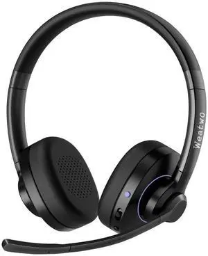 Bluetooth Headset with Noise Cancelling Microphone & Mic Mute, 30H+ Talking Time Wireless Headset V5.1 Bluetooth Headphone for Work/Ms Teams/Zoom/Cell Phone/Laptop/Call Center/Office/Home