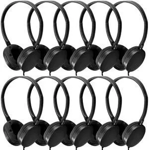 Wensdo Kids Classroom Headphones Bulk 10 Pack for School Students Teens Children Toddler and Adults (HY104,Black)