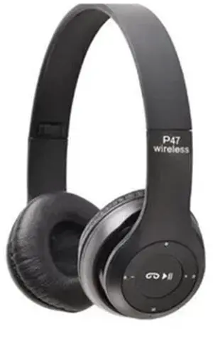 Yoidesu P47 Headset Multifunction Foldable Sports Headphone with HiFi Stereo Sound, Technology, and Ergonomic Design for Home Office Travel (Black)