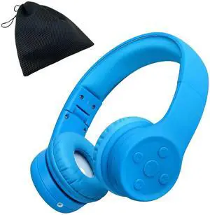 YUSONIC Headphones for Toddlers Bluetooth, Wireless Headphone for Toddler Baby Kids with Sharing Port, Kids Headphones with Mic for Boys Girls Travel pad  fire Cellphone (Blue 2)