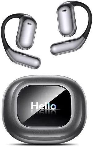 Zebroy Ultra Open-Ear-Headphones Wireless Bluetooth - Ergonomic Pro Over The Ear Earbuds with Air-Like Silicone Design, Bone Conduction Headphones for Running, Workouts, and Fitness, Dark Gray
