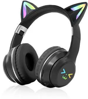 zuduoeoa Kids Bluetooth Headphones, Variable LED Lights, 85dBA Safe Volume Limit, 48 Hours Play Time, Bluetooth 5.0, Type-C Fast Charging, Wireless Kids Headphones for Traveling iPad Tablets.