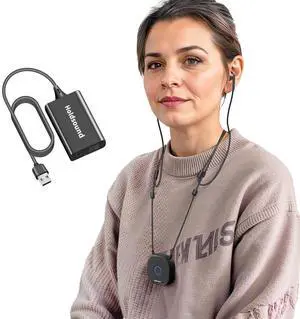 Holdsound TV Headphones Wireless for Seniors, Neckband Wireless Headphones for TV with USB Extension Cable Transmitter, 15hrs Playtime, No Audio Delay, Enhanced Volume, Black