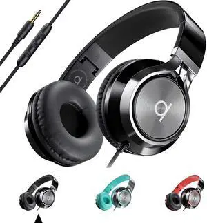 ARTIX CL750 Wired Headphones with Mic & Volume Control -- Noise Isolating On-Ear Headphones for Computer and Laptop Wired, Plug in Corded Headphone Over Ear with Wire (Foldable, Aux Jack 3.5mm)
