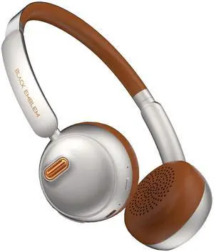 Black Emblem X3 Adaptive Noice Cancelling Wireless Headphone, Bluetooth Headphone with Built-in Mic, Retro Headphones, 55H Long ANC Playtime, On Ear Headsets for Smartphone/PC