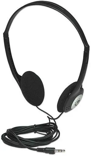 Manhattan On-Ear Wired Stereo Headphone - Long 6ft Cable, Single 3.5mm Plug, Lightweight, Adjustable Headband-for Walkman, CD Player, Computer -177481