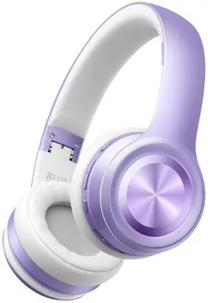 Picun Solo6 Wireless Bluetooth Headphones, 5EQ Music Mode, On-Ear Headphone with Built-in Microphone, Foldable Headset with 140H Battery Life, App Control for Girls, Home, School, Travel (Purple)