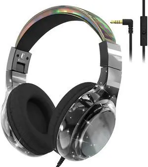 QearFun Kids Headphones Wired with 85/94dB Volume Limit, Foldable On-Ear Headset with Microphone & Audio Sharing Port for School, Travel, Tablet, iPad - for Boys & Girls