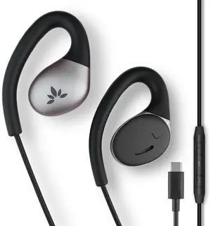 Avantree Resolve (Small-Medium) - Wired Open-Ear Earbuds w/Mic & Over-Ear Hook, for Women, Kids & Young Men w/Small Ears, Ideal for Office, Outdoor & Home, USB-C Plug