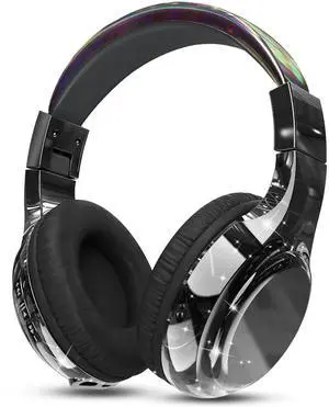 QearFun Kids Bluetooth 5.3 Headphones, Wireless Metallic Gradient Headset, Lightweight Foldable On Ear Headphones with Aux Cord, Fast Charging, Built-in Mic, for School/Travel/Tablet/iPad