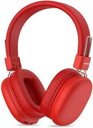 awatrue Kids Bluetooth Headphones, Wireless Headphones with HD ENC Microphone, 50 Hours Playtime, Safe Volume, Type C Fast Charging, Foldable On-Ear Headset for Children/Teens/Smart Device (Red)