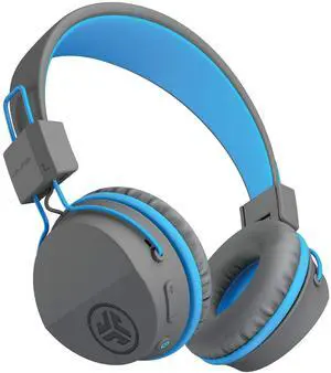 JLab JBuddies Studio Wireless On-Ear Kids Headphones, Graphite/Blue, 13 Hour Battery Life, Studio Volume Safe, Volume Limiter, Folding, Adjustable, Noise Isolation, with Mic