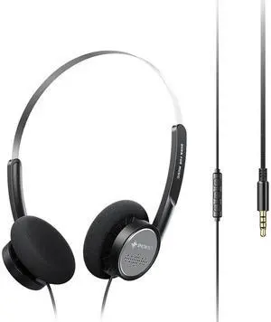 FiiO Snowsky Wind 3.5mm ON-Ear Headphones for Recording Gaming with Microphone, 40mm Diaphragms Driver,HiFi Sound (Black)