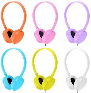 XOSDA Kids Headphones Bulk 6 Pack for Classroom School, Student On Ear Wired Headphones with 3.5mm Jack for Children Boys Girls Adults