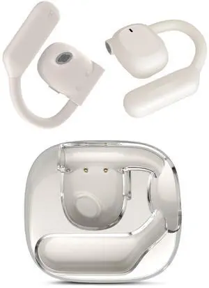 NEOQOQO Open Ear Headphones,80H Playtime Air Conduction Earbuds w/Fast Charging, 16.2mm Hi-Fi Audio Drivers, Physical Buttons, ENC Mic, IPX5 Waterproof, Bluetooth 5.4, 2025 Upgrade for Workout White