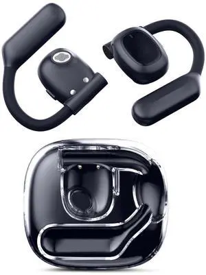 NEOQOQO Open Ear Headphones, 80H Playtime Air Conduction Earbuds w/Fast Charging, 16mm Hi-Fi Audio Drivers, Physical Buttons, ENC Mic, IPX5 Waterproof, Bluetooth 5.4, 2025 Upgrade for Workout Black