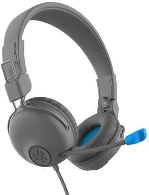 JLab JBuddies Learn On-Ear Kids Headphones, Retractable Boom Mic, Built-in Volume Regulators for Safety, Folding, Adjustable, Great for Schooling Homework and Virtual Classes