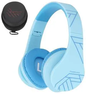 PowerLocus Kids Headphones Over-Ear, Bluetooth Wireless Headphones for Kids,with Microphone, Safe 85DB Volume Limited, Foldable with Carry Case, Audio Cable, Micro SD mode for Online Classes,PC,Phones