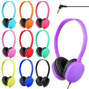 TJZXGUI Kids Headphones Bulk 25 Pack for School Classroom Wholesale Earphones Class Set of Headphones for Students Teens Children Multi Color 3.5mm Jack