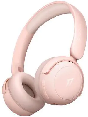 1MORE HQ20 Wireless On-Ear Headphones with Microphone, 85dB Safe Volume, 65H Playtime, Lightweight Foldable Bluetooth Headphones for School/Travel, Android and iOS Compatible, Pink