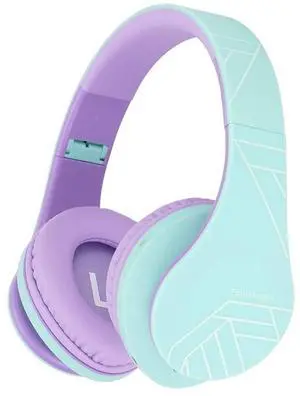 PowerLocus Kids Headphones Over-Ear, Bluetooth Wireless Headphones for Kids,with Microphone, Safe 85DB Volume Limited, Foldable with Carry Case, Audio Cable, Micro SD mode for Online Classes,PC,Phones