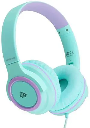 INFURTURE Kids Headphones with Microphone for Children Boys Girls, Volume Limit 94dB, On Ear Headphones,Wired Headphone for Teens School, Travel, Compatible with Cellphones, Tablets, PC, Kindle