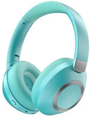 EAORUL Active Noise Cancelling Headphones, 100H Playtime Bluetooth Headphones Wireless Bluetooth with Mic, Over Ear Wireless Headset with Deep Bass,Fast Charging for Travel (Light Green)