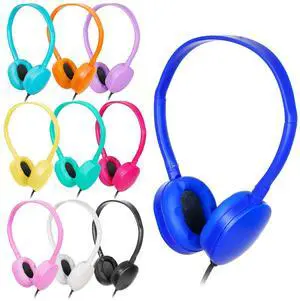 ZNXZXP 12 Pack Class Set Headphones for Kids Students Bulk Classroom Headsets Adjustable School Earphones On Ear with 3.5mm Jack for Youth Adults Teacher Must Have Supplies