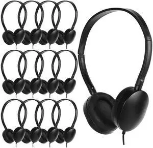 OSSZIT Kids Headphone Bulk 24 Pack for Classroom School,Wholesale Earphones Class Set for Students Teens Children and Adult (Black)