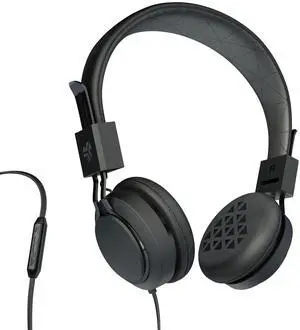 JLab Audio Intro Premium On-Ear Headphones, with Universal Mic (Black)