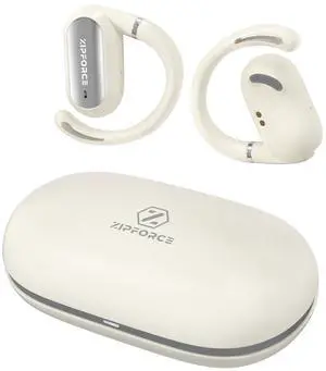 ZIPFORCE True Wireless Earbuds, Open-Ear Bluetooth 5.4 Headphones 4-Mics ENC Clear Call, OWS Bluetooth Earbuds Touch Control, IPX6 Waterproof TWS, Light-Weight, Yellow